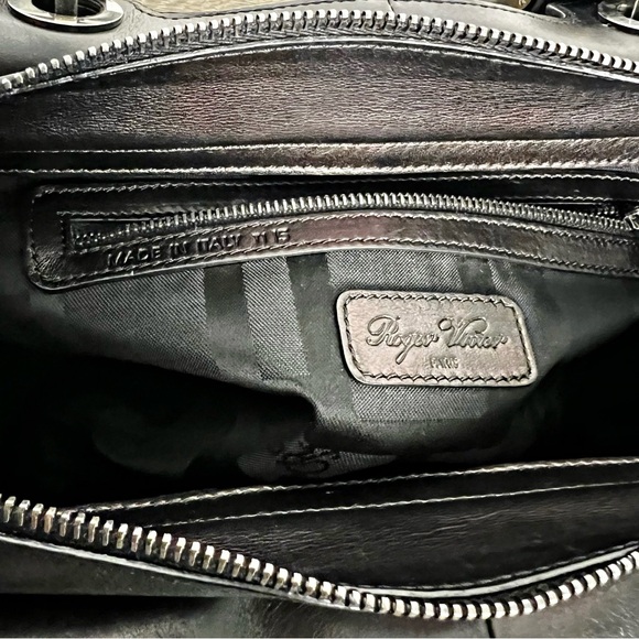 Rodger Vivier Paris Dark Leather Double Handle Satchel Handbag - Picture 12 of 13